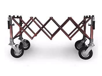 Scissors coffin trolley, PREMIUM, brown