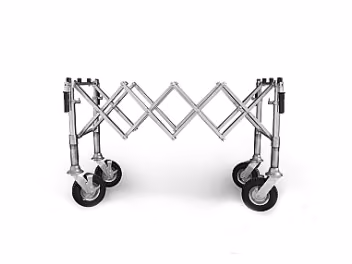 Scissors coffin trolley, PREMIUM, silver, PLATFORM