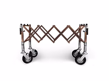 Scissors coffin trolley, PREMIUM, brown, PLATFORM