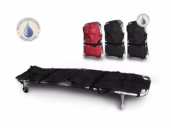 Stretchers with body bag – black, Waterproof