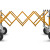 Scissors coffin trolley, STANDARD, gold