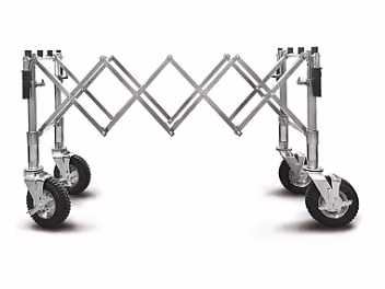 Scissors trolley - small wheels, STANDARD, silver, PLATFORM