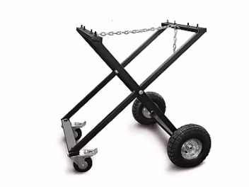 Off-Road funeral trolley with chain height adjustment