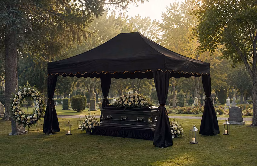 A roof over the last farewell. The cultural history of the ceremonial canopy and its modern form