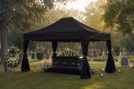 A roof over the last farewell. The cultural history of the ceremonial canopy and its modern form